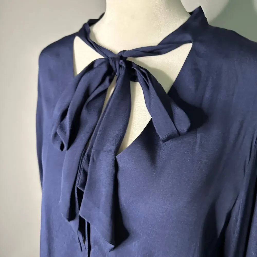 Reset by Jane Bow Tie Blouse Size Medium - Picture 4 of 8